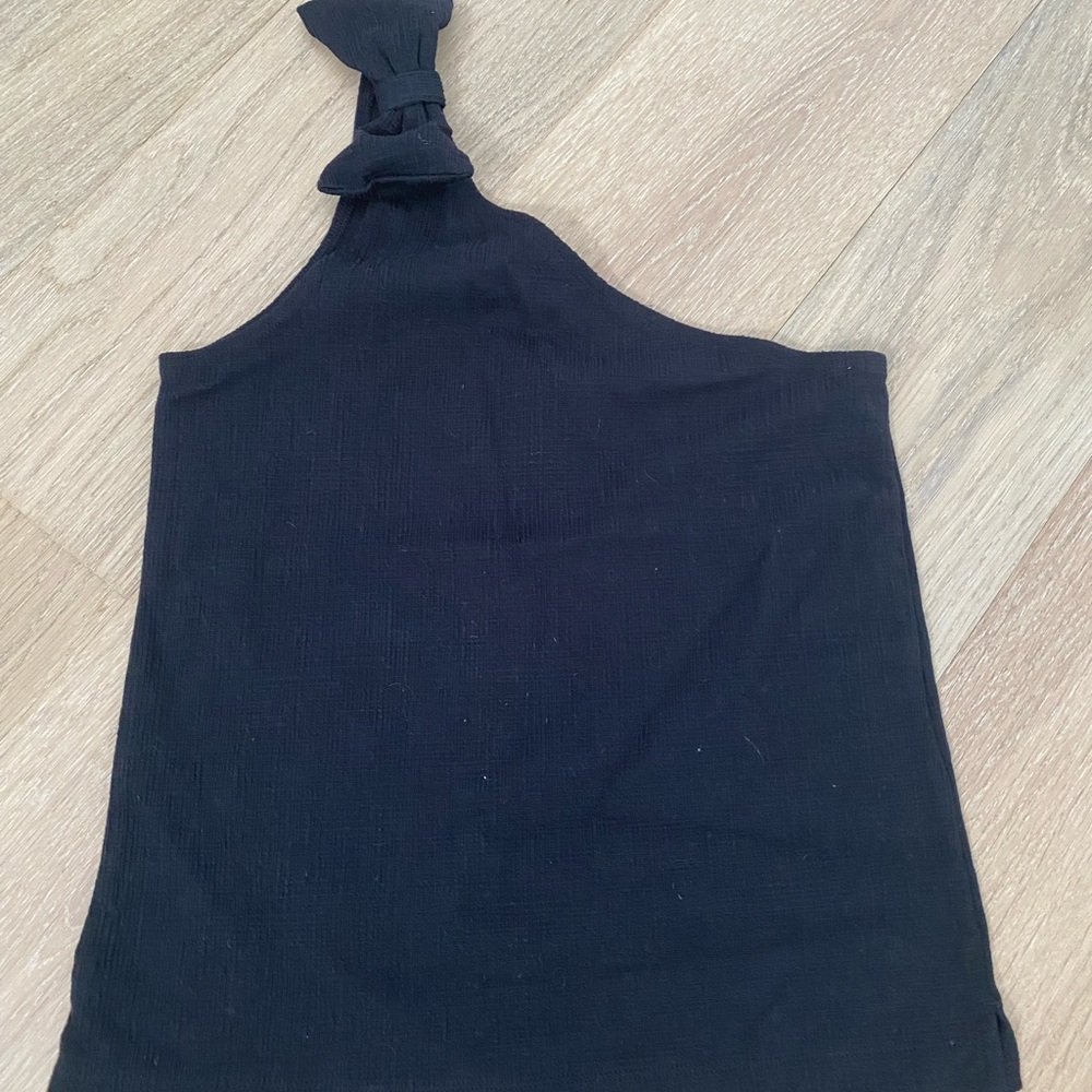 J Crew Women’s Black One Shoulder Tank Top Shirt Size XXS New with tags